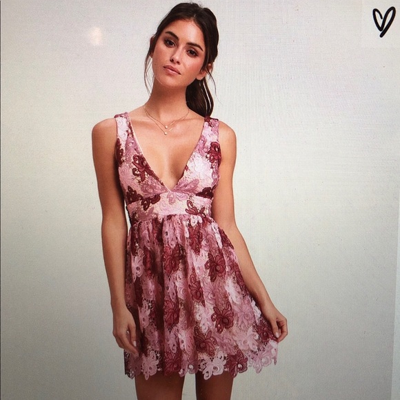 lulus pink floral dress